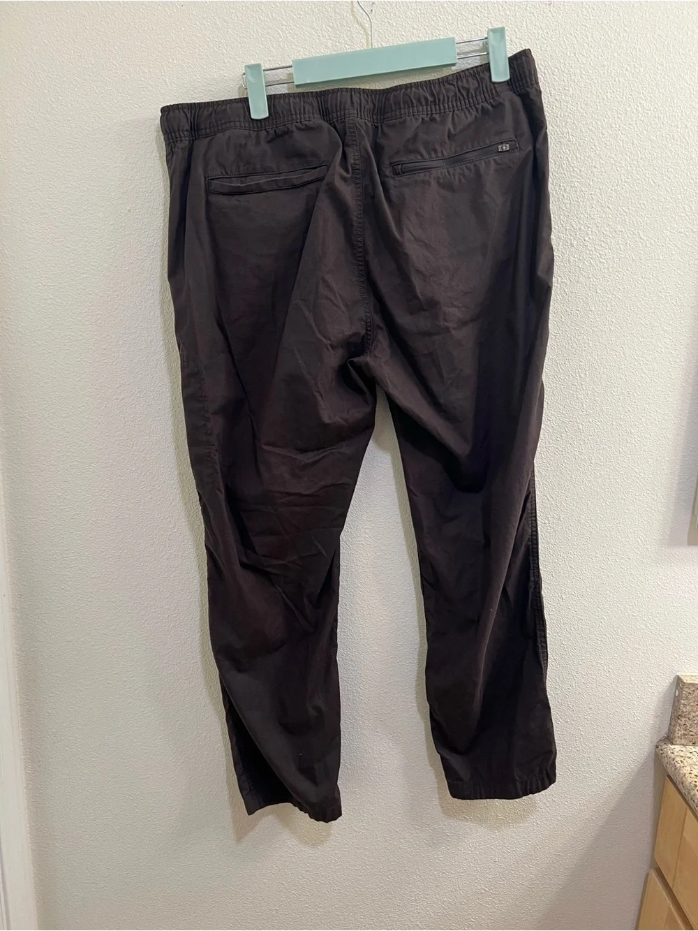 Quince Organic Stretch Cotton Ripstop Straight Leg Pants in Steel